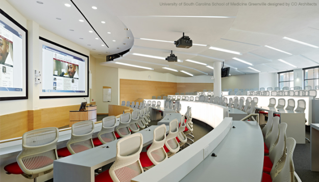 LED lighting in a presentation space