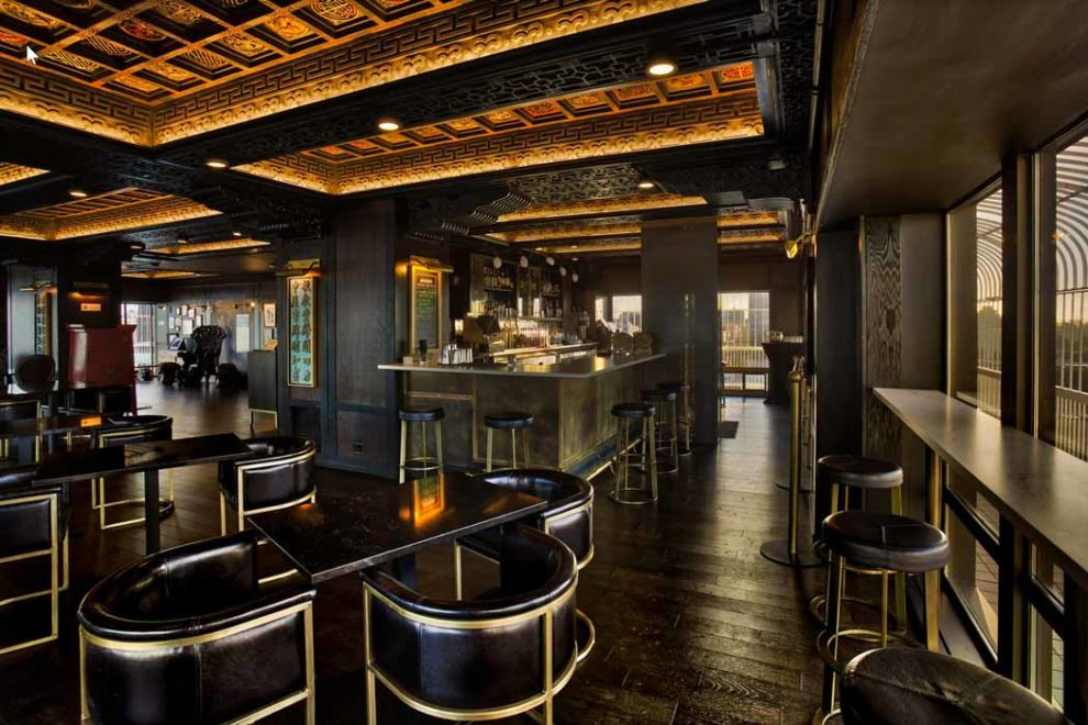 Luminii Mcove installed in a bar at Smith Tower Seattle