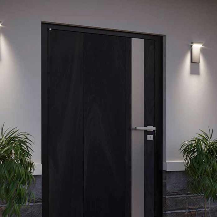 Aritka Pro Dark Sky wallpack lights installed outside a door